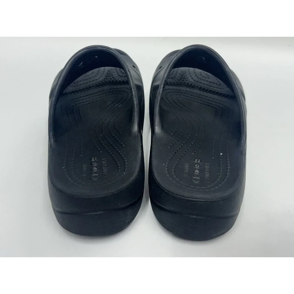Crocs Baya Platform Double Strap Sandals Women's Size 6 Black Comfort Slip On